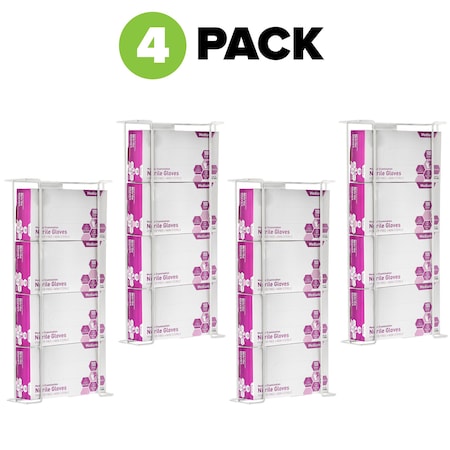 Alpine Industries Triple Box Wire Wall Mount Glove Dispenser, White, PK4 ALP485-04-WHI-4pk